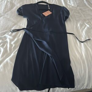 Quince silk wrap dress